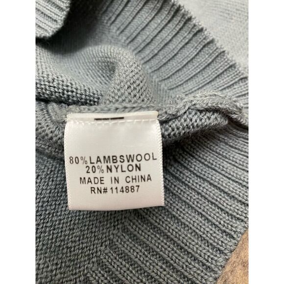 Bestow Lamswool & Nylon Blend Turtleneck Gray Pullover Top Sweater Cozy Size XL - Picture 6 of 9